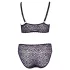 Cottelli Plus Size - set reggiseno trasparente fantasia (viola) - 2XL
