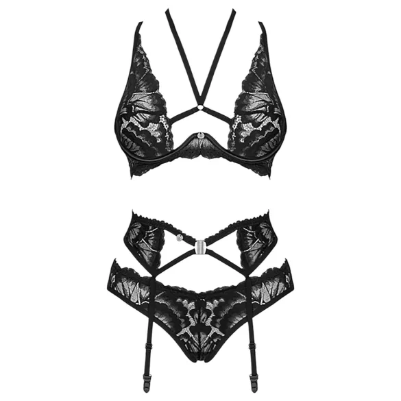 Obsessive Alessya - set di lingerie in pizzo (nero) - M/L