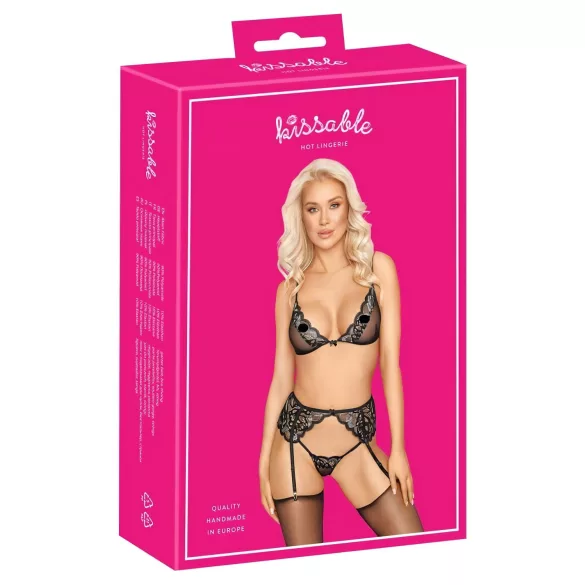 Kissable - set lingerie (nero)