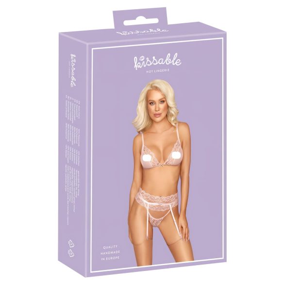 Baciabili - completo intimo in pizzo (rosa)
