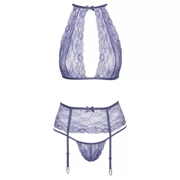 Kissable - completo di lingerie in pizzo (viola) - L/XL