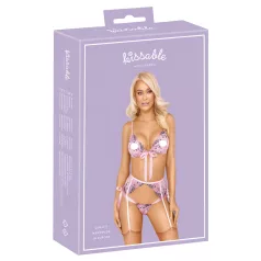 Kissable - set intimo ricamato a fiori rosa - rosa