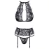 Baciabili - set reggiseno in pizzo con laccio al collo (nero)