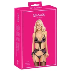 Set reggiseno ricamato rosa-lilla (nero) - L/XL