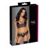 Cottelli - Set lingerie in pizzo a 3 pezzi (nero-viola)