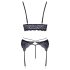 Cottelli - Set lingerie in pizzo a 3 pezzi (nero-viola)