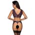 Cottelli Bondage - Set lingerie e manette (nero-viola) - M