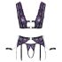 Cottelli Bondage - Set lingerie e manette (nero-viola) - M