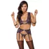 Cottelli Bondage - Set intimo e manette (nero-viola) - L