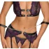 Cottelli Bondage - Set intimo e manette (nero-viola) - XL