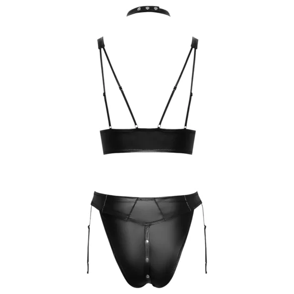 Cottelli Bondage - set reggiseno lucido con manette (nero)