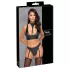 Cottelli Bondage - set reggiseno lucido con manette (nero) - M