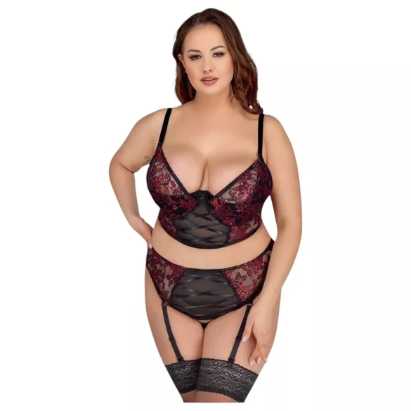Cottelli Plus Size - set reggiseno e slip - rosso - taglie forti - 90C/XL