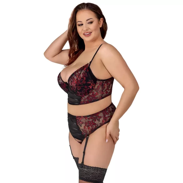 Cottelli Plus Size - set reggiseno e slip - rosso - taglie forti - 90C/XL