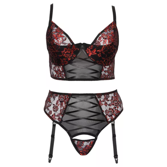 Cottelli Plus Size - set reggiseno e slip - rosso - taglie forti - 90C/XL