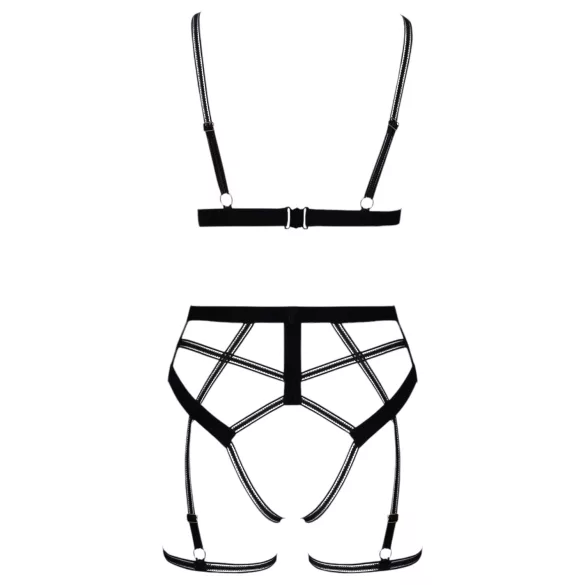 Cottelli - set body harness donna due pezzi - nero - L