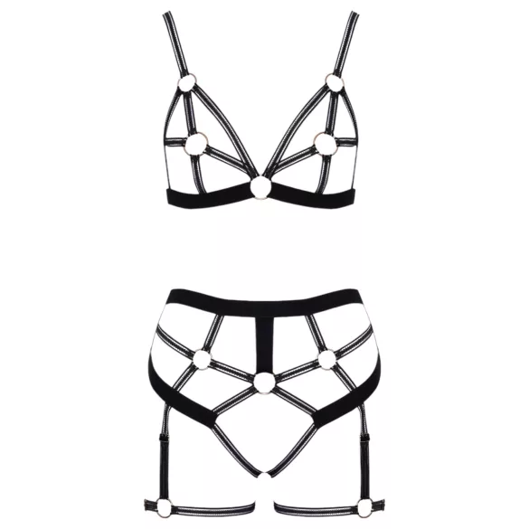 Cottelli - set body harness donna due pezzi - nero - XL