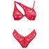 Obsessive Atenica - Set lingerie incrociato (rosso)