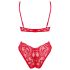 Obsessive Atenica - Set lingerie incrociato (rosso)