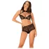 Obsessive Elizenes - completo reggiseno trasparente con motivo (nero)