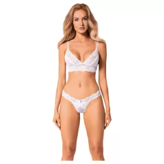   Obsessive - completo intimo pizzo - reggiseno e slip - bianco - M/L