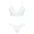 Obsessive - completo intimo pizzo - reggiseno e slip - bianco - M/L