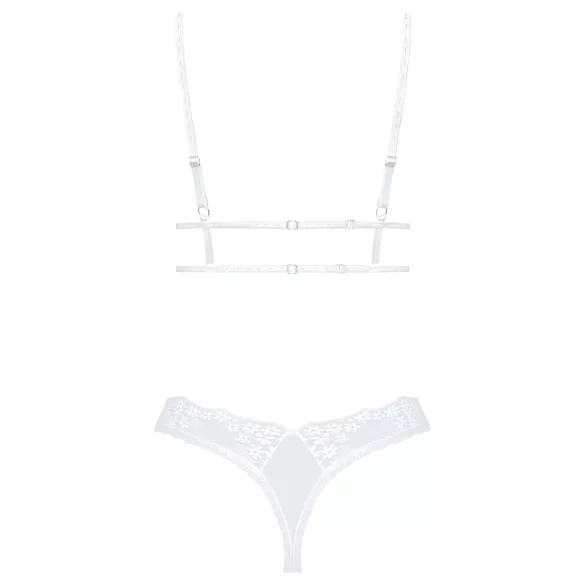 Obsessive - completo intimo pizzo - reggiseno e slip - bianco - M/L