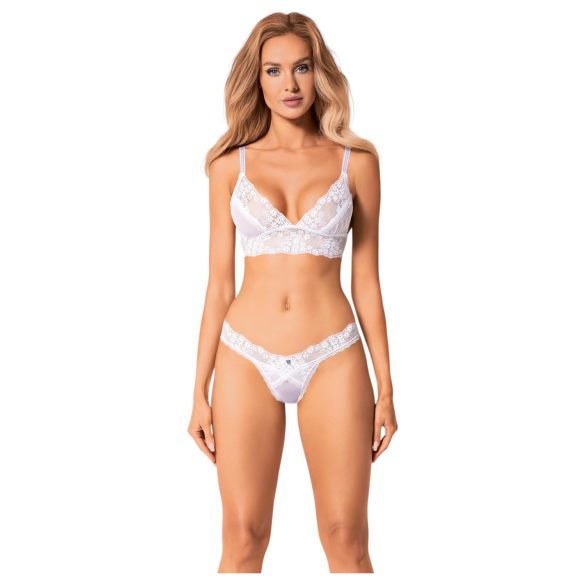 Set Heavenlly di Obsessive - completo intimo in pizzo (bianco)