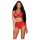 Leatheria Seduzione - set reggiseno effetto pelle rosso S/M