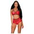 Leatheria Seduzione - set reggiseno effetto pelle rosso S/M