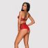 Leatheria Seduzione - set reggiseno effetto pelle rosso S/M