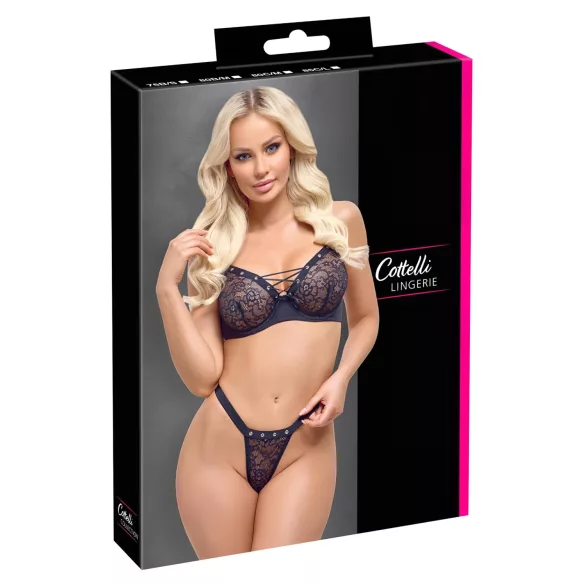 Cottelli Party - set reggiseno con lacci - nero - 80B/M