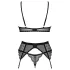 Obsessive Chemeris - set reggiseno con reggicalze (nero)