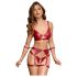 Cottelli Bondage - Set bras lucido e manette (rosso)