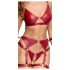 Cottelli Bondage - Set bras lucido e manette (rosso)