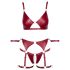 Cottelli Bondage - Set bras lucido e manette (rosso)
