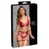 Cottelli Bondage - Set bras lucido e manette (rosso)