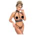 Abierta Fina - Set lingerie nero con catene, audace ed elegante