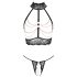 Abierta Fina - Set lingerie nero con catene, audace ed elegante