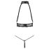 Abierta Fina - Set lingerie nero con catene, audace ed elegante - M