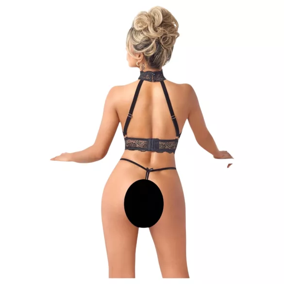 Abierta Fina - completo intimo aperto con catene - nero - L