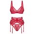 Set di lingerie in pizzo rosso Obsessive Cupid Desir