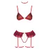 Cottelli - set di intimo a quadri con reggicalze (rosso a quadri)