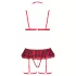 Cottelli - set di intimo a quadri con reggicalze (rosso a quadri) - M
