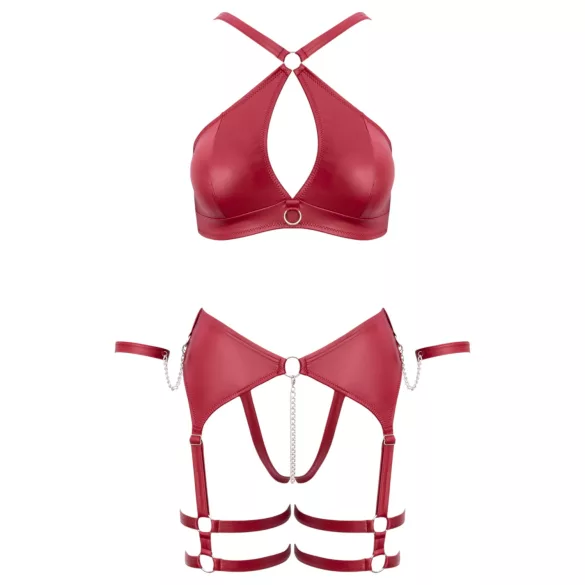 Cottelli Bondage - set reggiseno incrociato - rosso - L