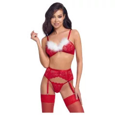 Cottelli - completo intimo natalizio in pizzo - rosso