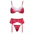 Cottelli - completo intimo natalizio in pizzo - rosso - L/XL