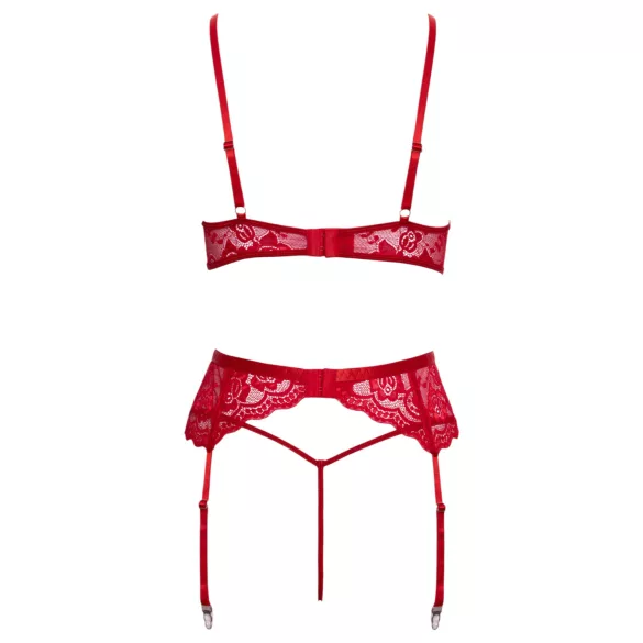 Cottelli - completo intimo natalizio in pizzo - rosso - L/XL
