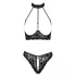 Cottelli - Reggiseno aperto in pizzo e perizoma con dettagli color oro rosa (nero)