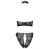 Cottelli - Reggiseno aperto in pizzo e perizoma con dettagli color oro rosa (nero)